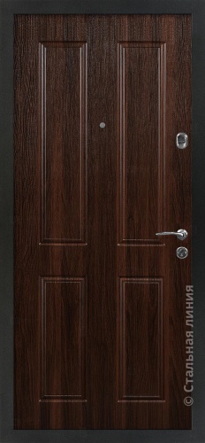 Дверь Мэдисон, тамбурная цвет черный/орех темный 860х2050 мм фото 2