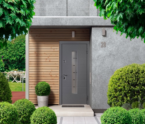 Дверь Аликанте цвет серый графит ral7043/белый 890х2050 мм фото 4