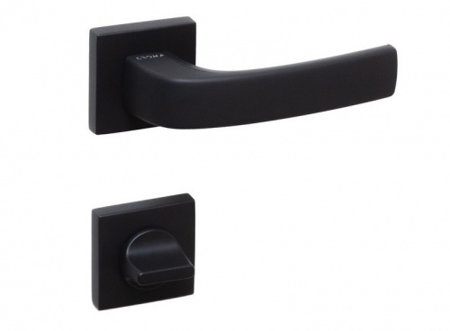 Ручки дверные CROMA PERA-S AL6 (черный матовый) комплект WC