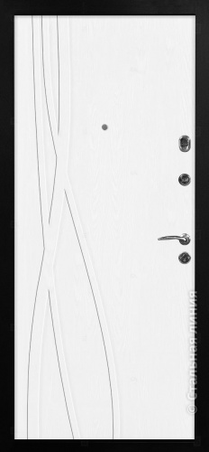 Дверь Стрит, тамбурная цвет черный/ясень белый 860х2050 мм фото 2