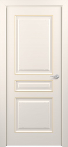 Межкомнатная дверь Zadoor ПГ Ампир Тип3 Жемчужно-перламутровый Патина Золото