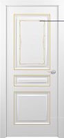 Межкомнатная дверь Zadoor ПГ Ампир Тип1 Белый Декоративная Патина Золото