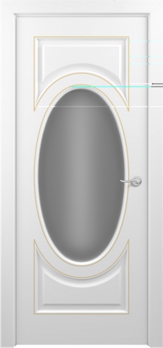 Межкомнатная дверь Zadoor ПО Лувр Тип1 Белый Патина Золото