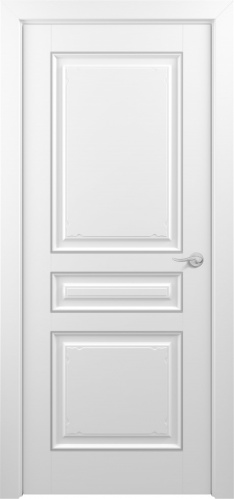 Межкомнатная дверь Zadoor ПГ Ампир Тип3 Белый Патина Серебро