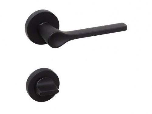 Ручки дверные CROMA IRUS AL6 (черный матовый) комплект WC