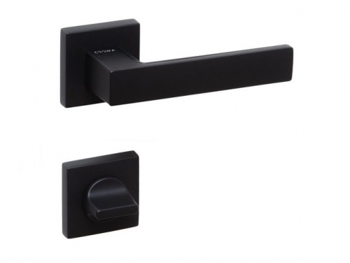 Ручки дверные CROMA ZERA-S AL6 (черный матовый) комплект WC