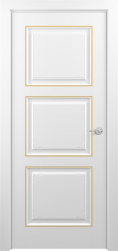 Межкомнатная дверь Zadoor ПГ Гранд Тип3 Белый Патина Золото