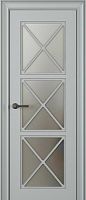 Межкомнатная дверь ЛН 44 с тремя стеклами цвета белый