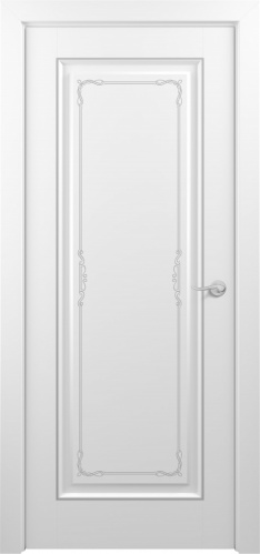 Межкомнатная дверь Zadoor ПГ Неаполь Тип1 Белый Декоративная Патина Серебро
