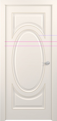 Межкомнатная дверь Zadoor ПГ Лувр Тип1 Жемчужно-перламутровый Патина Золото
