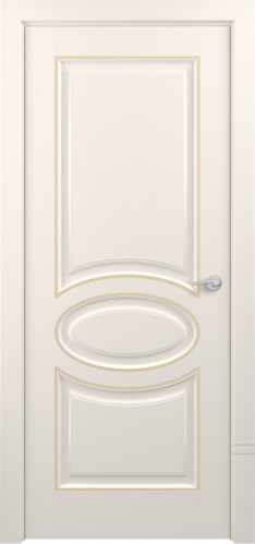Межкомнатная дверь Zadoor ПГ Прованс Тип2 Жемчужно-перламутровый Патина Золото