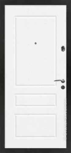 Дверь Торонто, тамбурная цвет черный/ясень белый 860х2050 мм фото 2