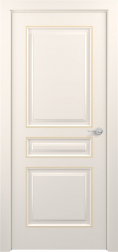 Межкомнатная дверь Zadoor ПГ Ампир Тип2 Жемчужно-перламутровый Патина Золото