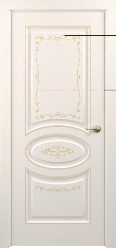 Межкомнатная дверь Zadoor ПГ Прованс Тип1 Жемчужно-перламутровый Декоративная Патина Золото