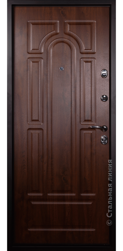 Дверь Магнат с терморазрывом цвет дуб темный/дуб темный 860х2050 мм фото 2