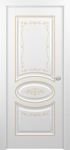 Межкомнатная дверь Zadoor ПГ Прованс Тип1 Белый Декоративная Патина Золото
