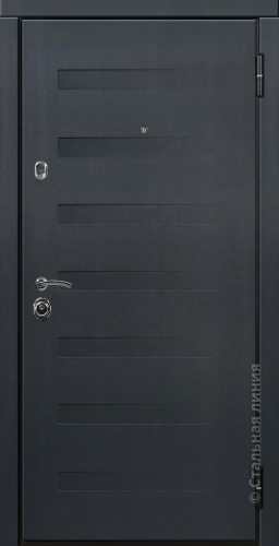 Дверь Пиано цвет шагрень антрацит/ясень белый 860х2050 мм