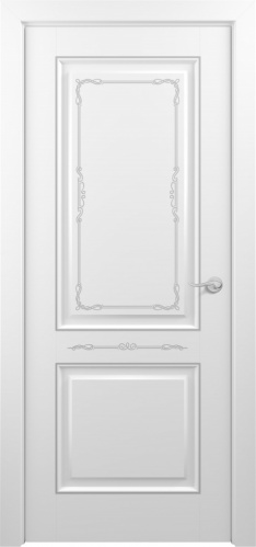 Межкомнатная дверь Zadoor ПГ Венеция Тип1 Белый Декоративная Патина Серебро