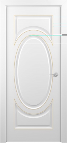 Межкомнатная дверь Zadoor ПГ Лувр Тип1 Белый Патина Золото
