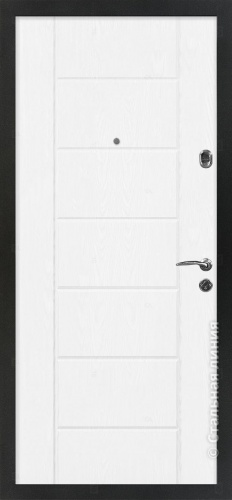 Дверь Стелла, тамбурная цвет черный/ясень белый 860х2050 мм фото 2
