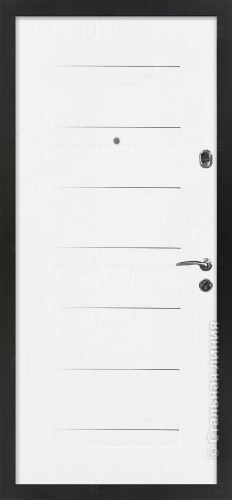 Дверь Пиано, тамбурная цвет черный/ясень белый 860х2050 мм фото 2