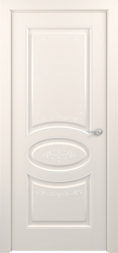 Межкомнатная дверь Zadoor ПГ Прованс Тип1 Жемчужно-перламутровый Декоративная Патина Серебро