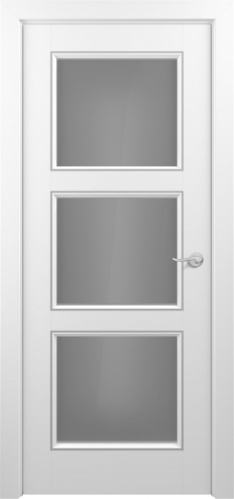 Межкомнатная дверь Zadoor ПО Гранд Тип1 Белый Патина Серебро