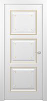 Межкомнатная дверь Zadoor ПГ Гранд Тип3 Белый Декоративная Патина Золото