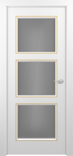 Межкомнатная дверь Zadoor ПО Гранд Тип1 Белый Патина Золото