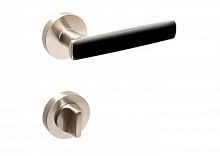 Ручки дверные CROMA SERA SN/AL6 (матовый никель/черный) комплект WC