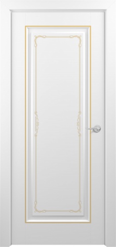 Межкомнатная дверь Zadoor ПГ Неаполь Тип1 Белый Декоративная Патина Золото