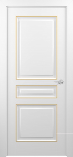 Межкомнатная дверь Zadoor ПГ Ампир Тип1 Белый Патина Золото