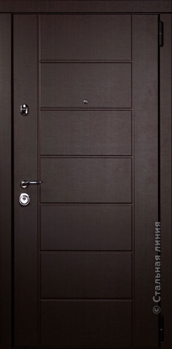 Дверь Стелла на базе 70ММ цвет венге темный/пломбир 860х2050 мм