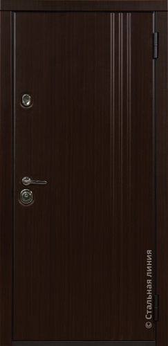 Дверь Линия цвет венге темный/дуб миндальный 880х2060 мм