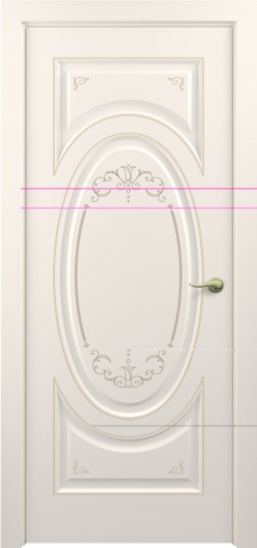 Межкомнатная дверь Zadoor ПГ Лувр Тип1 Жемчужно-перламутровый Декоративная Патина Золото