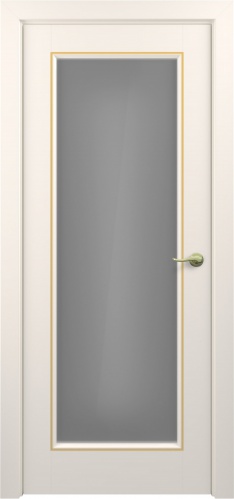 Межкомнатная дверь Zadoor ПО Неаполь Тип1 Жемчужно-перламутровый Патина Золото