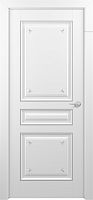 Межкомнатная дверь Zadoor ПГ Ампир Тип3 Белый Декоративная Патина Серебро