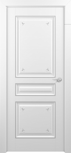 Межкомнатная дверь Zadoor ПГ Ампир Тип3 Белый Декоративная Патина Серебро