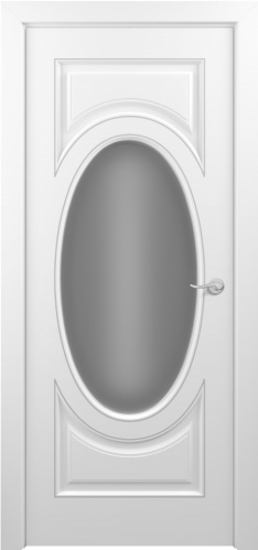 Межкомнатная дверь Zadoor ПО Лувр Тип2 Белый Патина Серебро