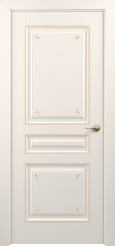 Межкомнатная дверь Zadoor ПГ Ампир Тип3 Жемчужно-перламутровый Декоративная Патина Золото