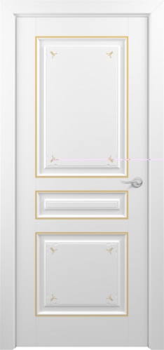 Межкомнатная дверь Zadoor ПГ Ампир Тип3 Белый Декоративная Патина Золото