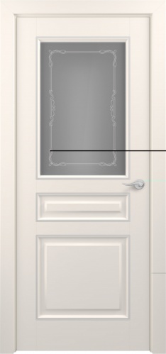 Межкомнатная дверь Zadoor ПО Ампир Тип1 Жемчужно-перламутровый Патина Серебро