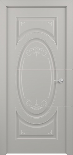 Межкомнатная дверь Zadoor ПГ Лувр Тип1 Грей Декоративная Патина Серебро