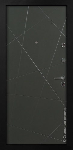 Дверь Клео цвет черно-серый/черно-серый 880х2060 мм фото 2