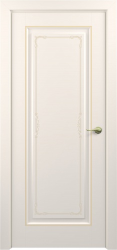 Межкомнатная дверь Zadoor ПГ Неаполь Тип1 Жемчужно-перламутровый Декоративная Патина Золото