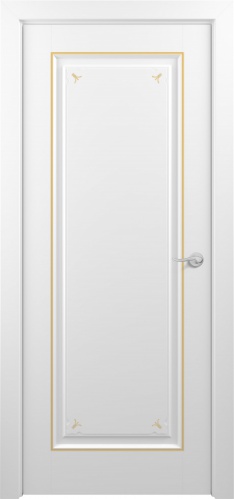 Межкомнатная дверь Zadoor ПГ Неаполь Тип3 Белый Декоративная Патина Золото