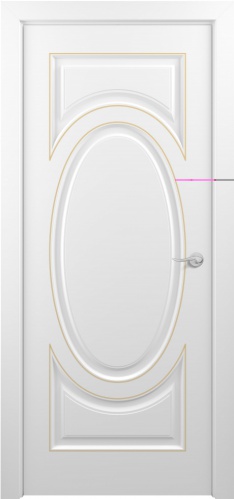 Межкомнатная дверь Zadoor ПГ Лувр Тип2 Белый Патина Золото