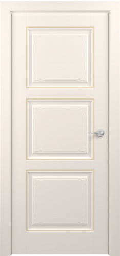 Межкомнатная дверь Zadoor ПГ Гранд Тип3 Жемчужно-перламутровый Патина Золото