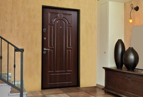 Дверь Петр-М цвет черный/орех темный 860х2050 мм фото 3