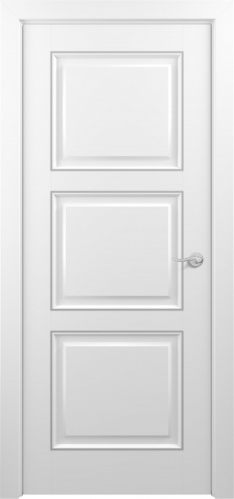 Межкомнатная дверь Zadoor ПГ Гранд Тип1 Белый Патина Серебро
